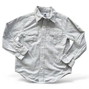 Janie and Jack Light Gray Collared Button Down Toddler Shirt size 4
